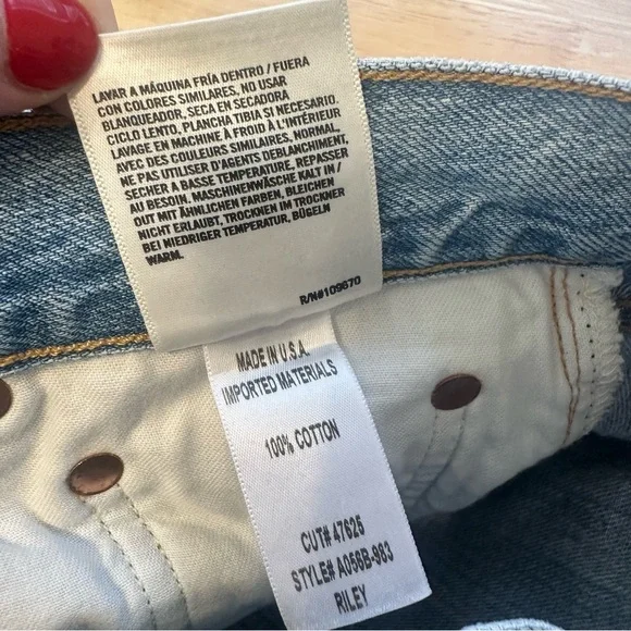 AGOLDE Jeans Size 27 Riley Cropped High Rise Straight Leg Button Fly Organic - Picture 6 of 11